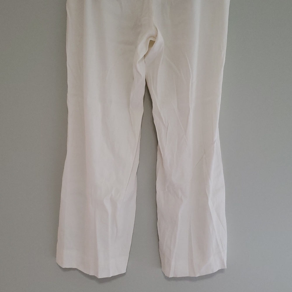 J. Jill Love Linen Wide Leg Pants XL Cream Ivory Pockets Lagenlook Coastal Beach - Picture 8 of 16